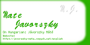 mate javorszky business card