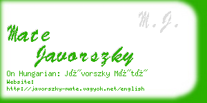 mate javorszky business card